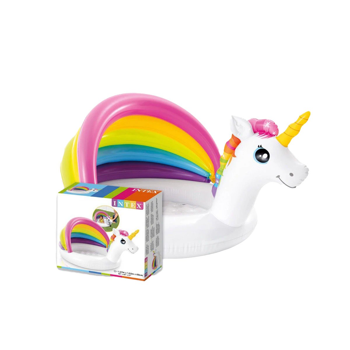 PILETA BEBE UNICORNIO 1,27 X 1,02 X 69 CM INFLABLE PARA VERANO EN PATIO Y+REGALO STICKER - 3