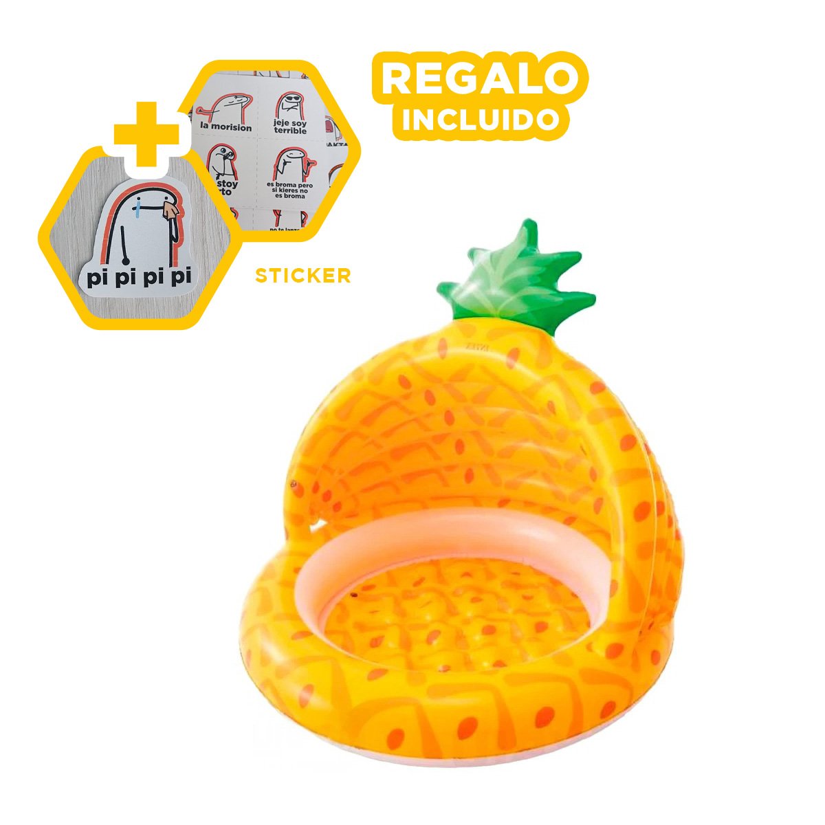 PILETA BEBE PINA 1,02 X 94 CM COMPACTA PARA ESPACIOS PEQUENOS DEL HOGAR Y+REGALO STICKER - 1