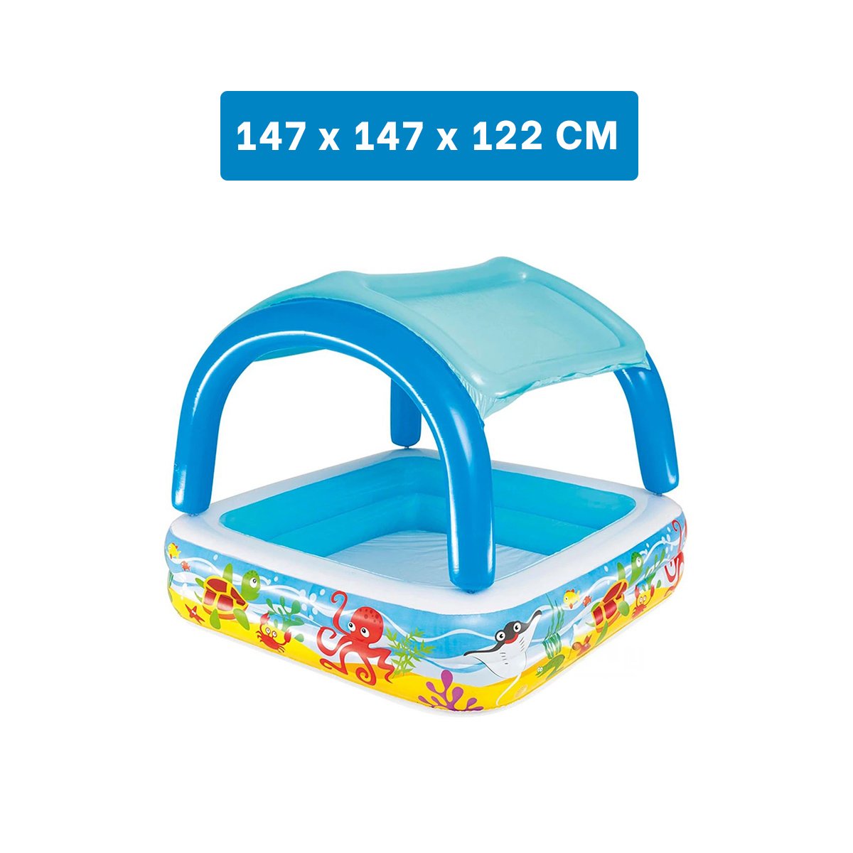 ALBERCA CANOPY 147 X 147 X 122 CM CON COBERTURA PARA VERANO AL AIRE LIBRE Y+REGALO STICKER - 4