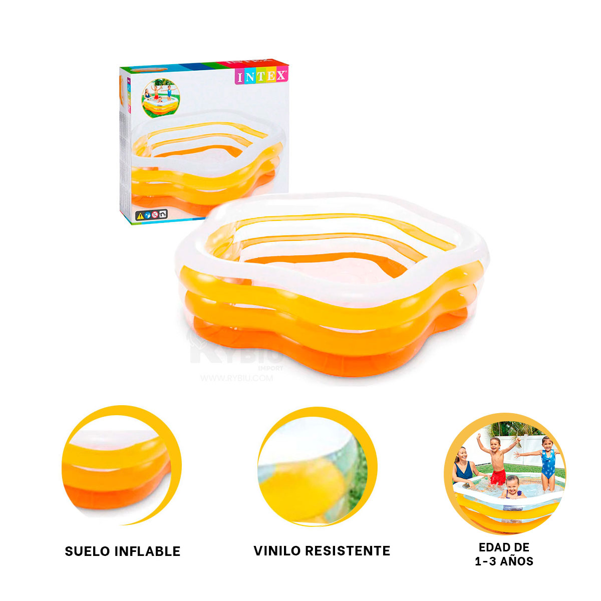 PISCINA INFANTIL PARA USO DE NARANJA Y+REGALO STICKERS - 1