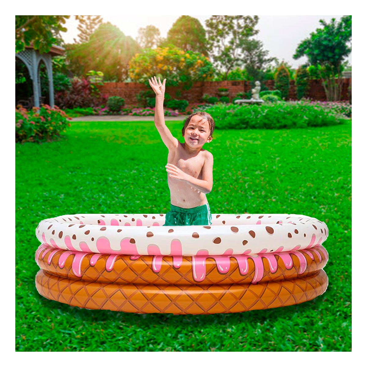 PISCINA PARA JUEGOS EN FORMA DE HELADO Y+REGALO STICKERS - 1