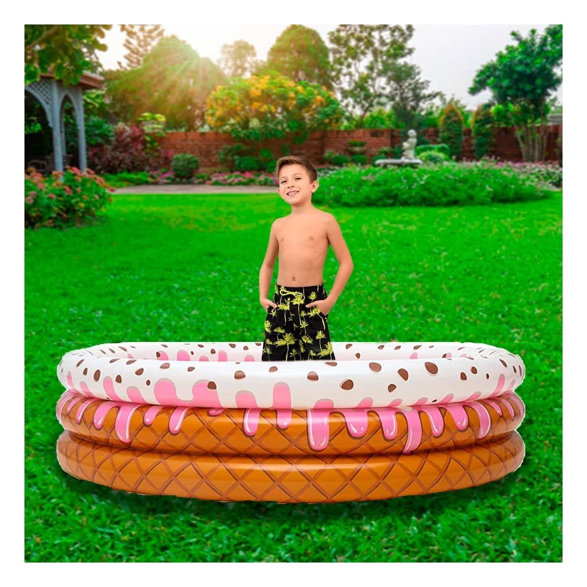 PILETA INFLABLE CON IMAGEN HELADO PARA VERANO EN CASA Y JARDIN Y+PAPEL REGALO - 2