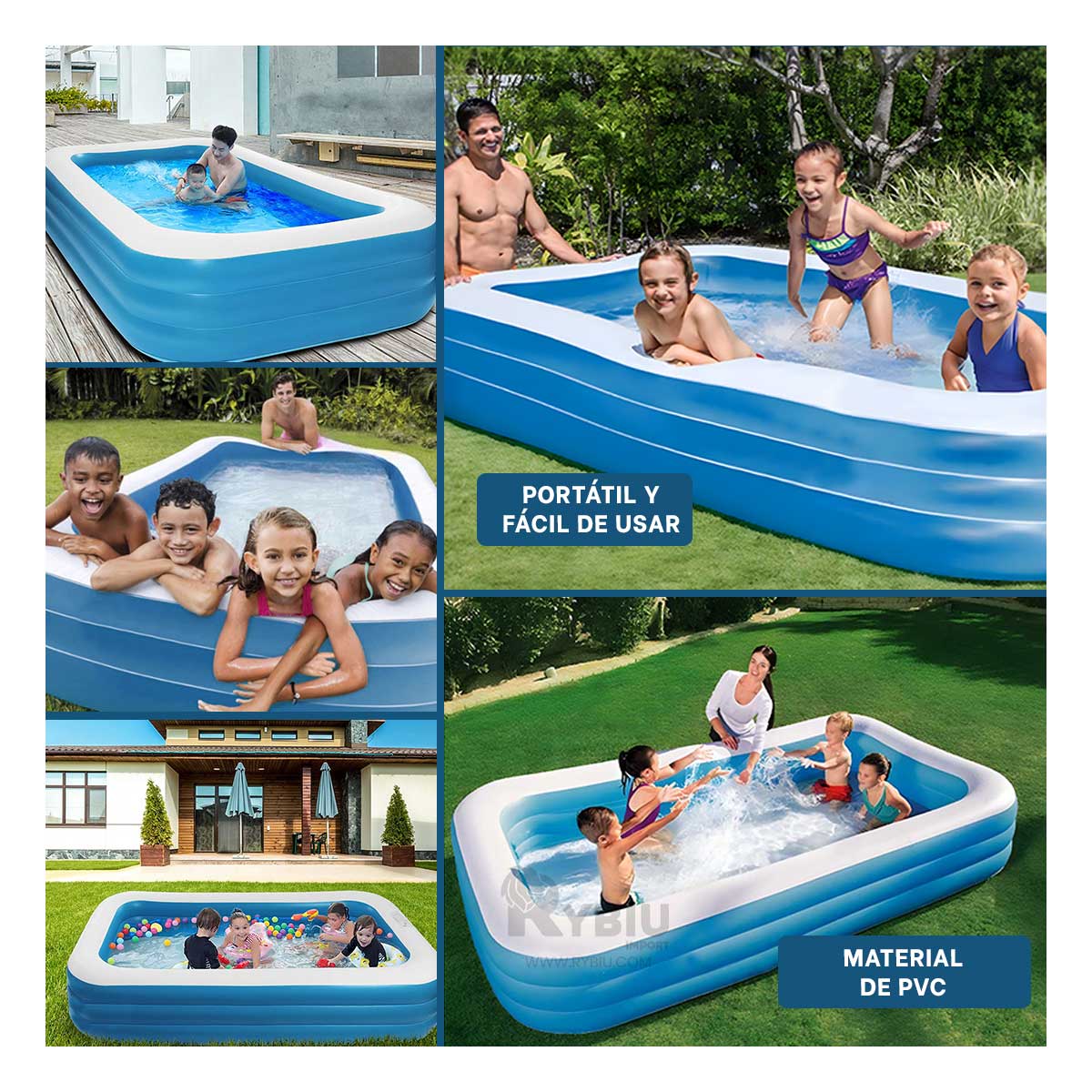PISCINA PRACTICA PARA NIÑOS COLOR CELESTE Y+REGALO AGENDITA - 4