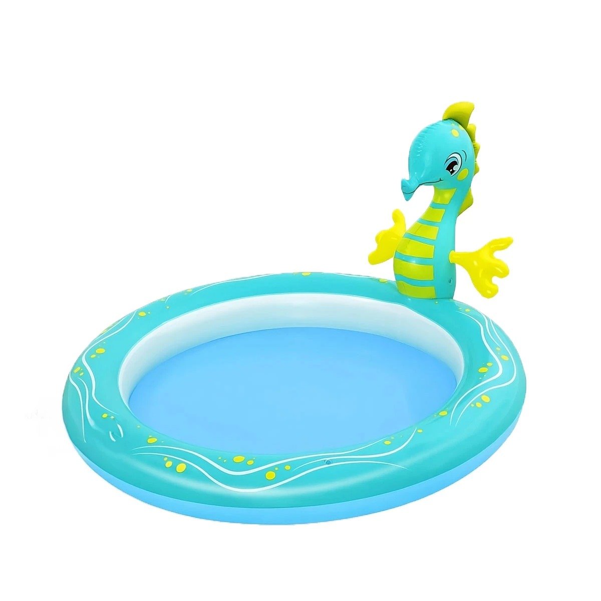 ALBERCA INFLABLE CABALLITO DE MAR PARA HOGAR EXTERIOR CON DISENO MARINO Y+PAPEL REGALO - 1