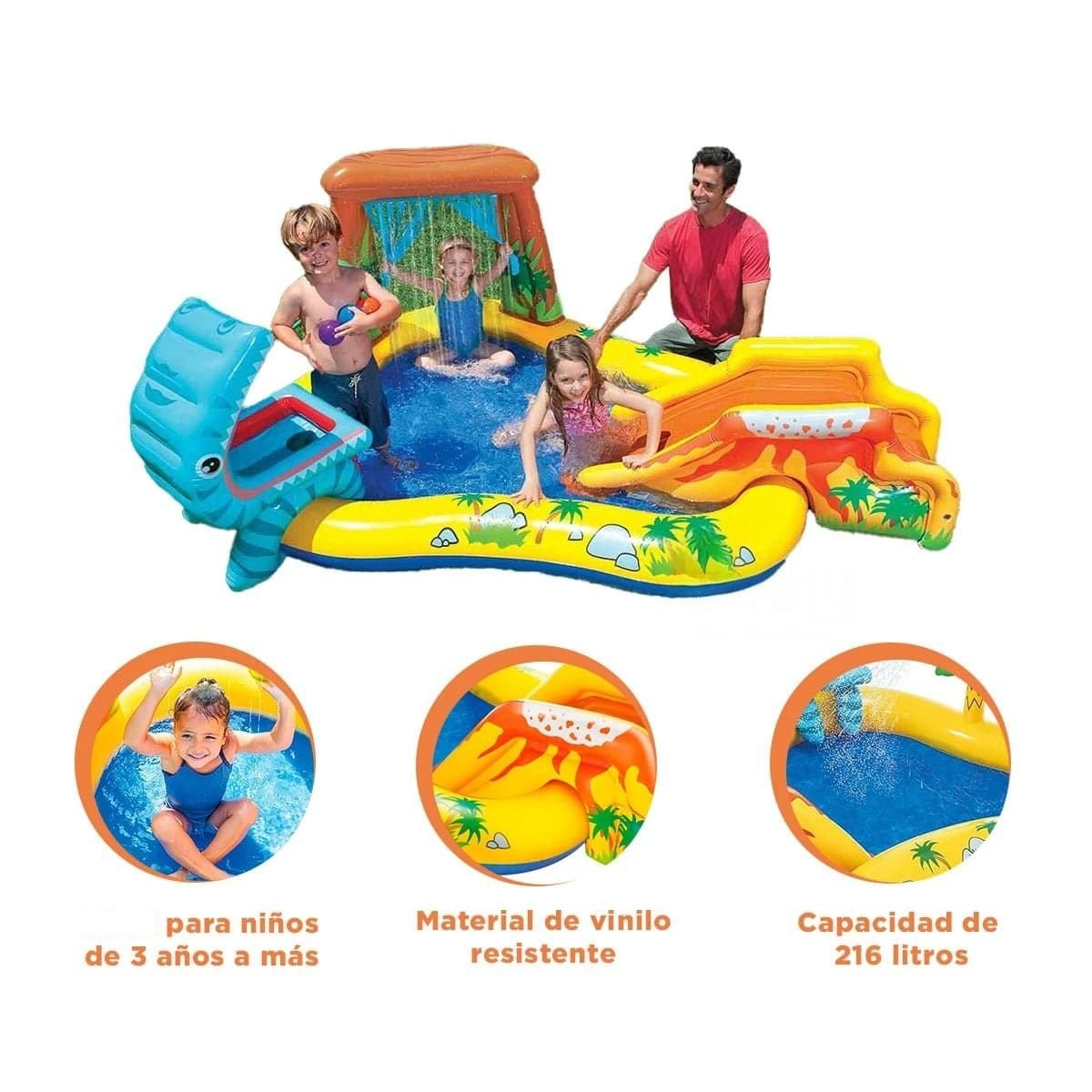 CENTRO INFANTIL INTEX 57444NP 249X191X109 CM DINOSAURIO PARA JUEGOS - 3