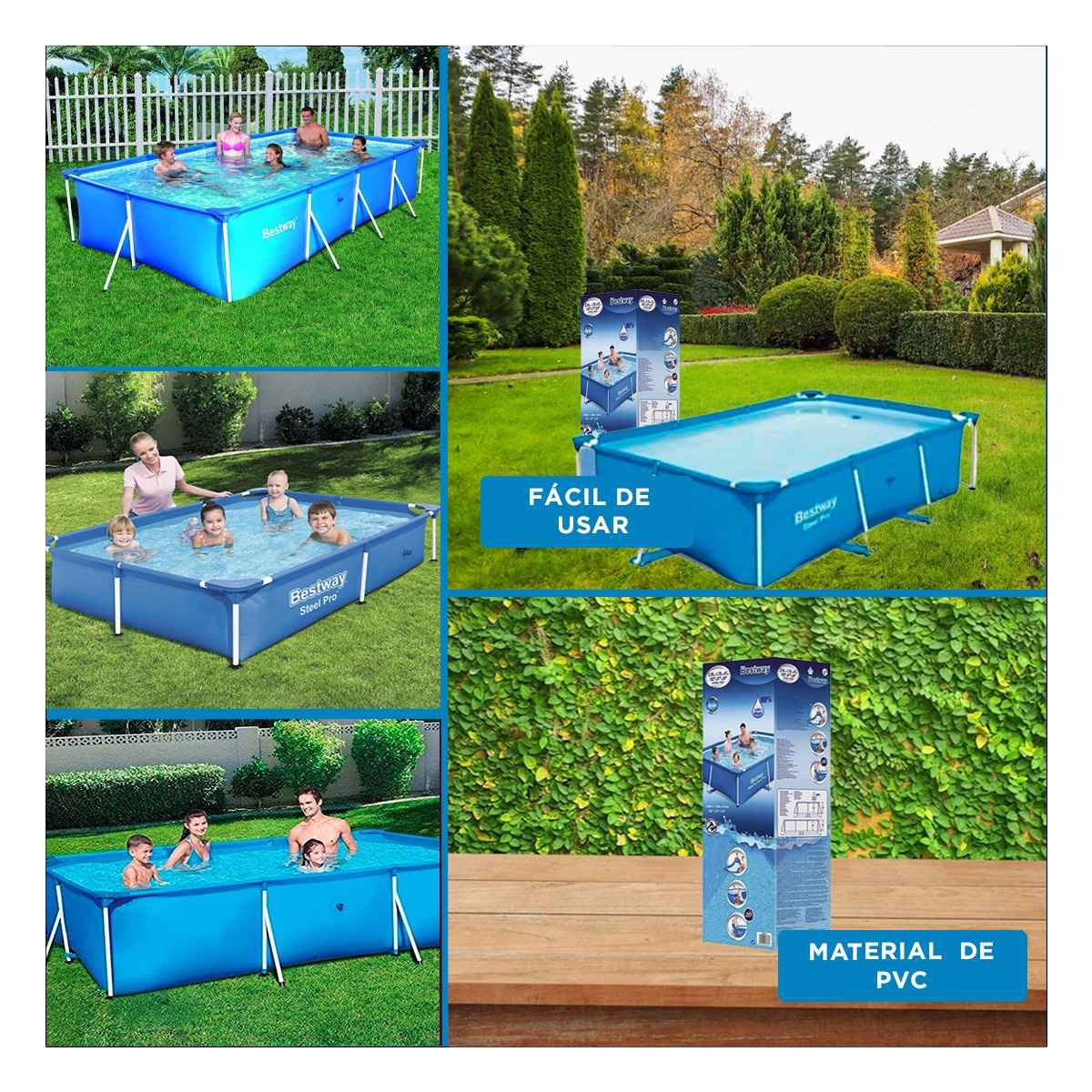 ALBERCA RECTANGULAR 259X170X61CM PARA HOGAR Y PATIO EXTERIOR PARA HOGAR - 5