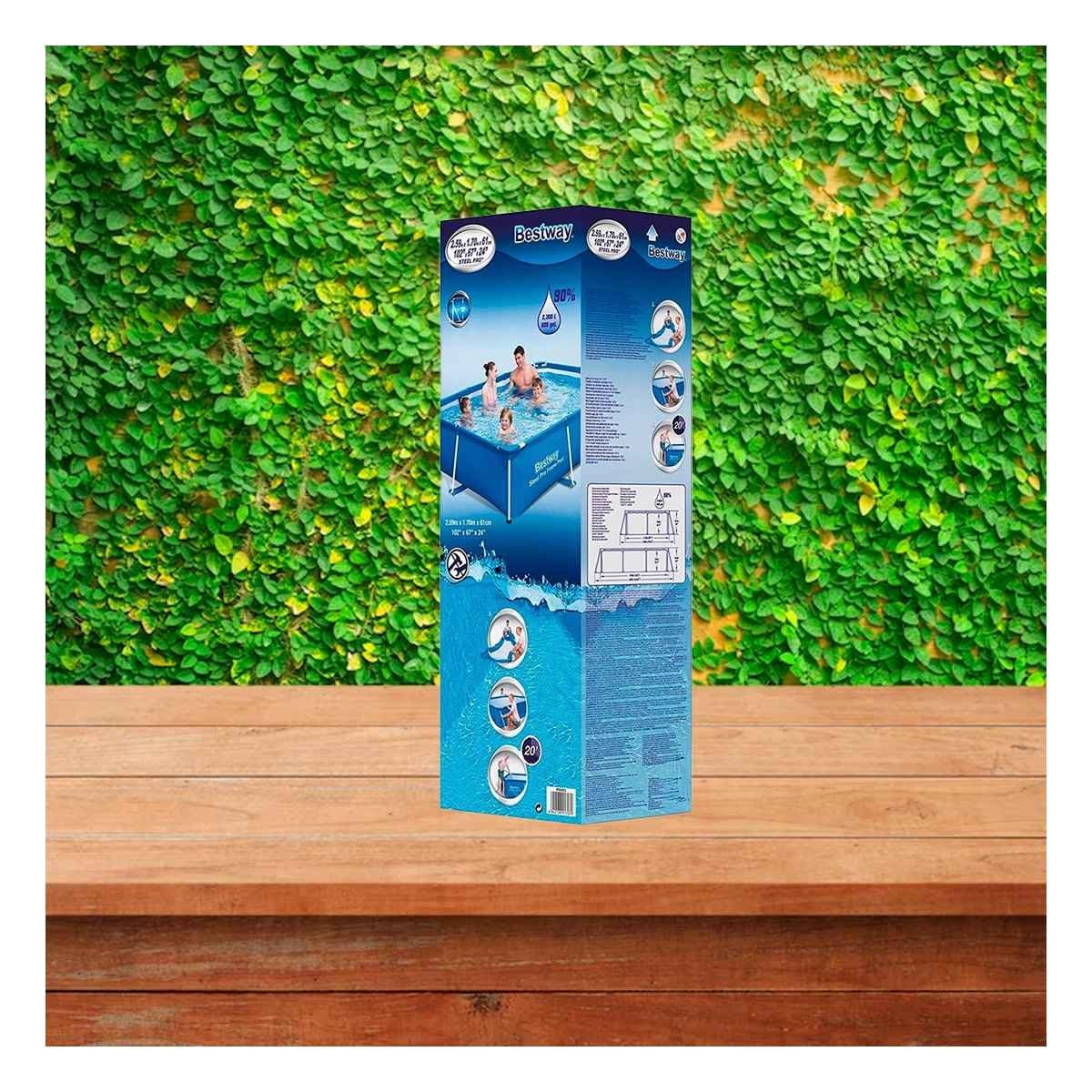 ALBERCA RECTANGULAR AMPLIA 259X170X61CM PARA CASA EXTERIOR Y+PAPEL REGALO - 5
