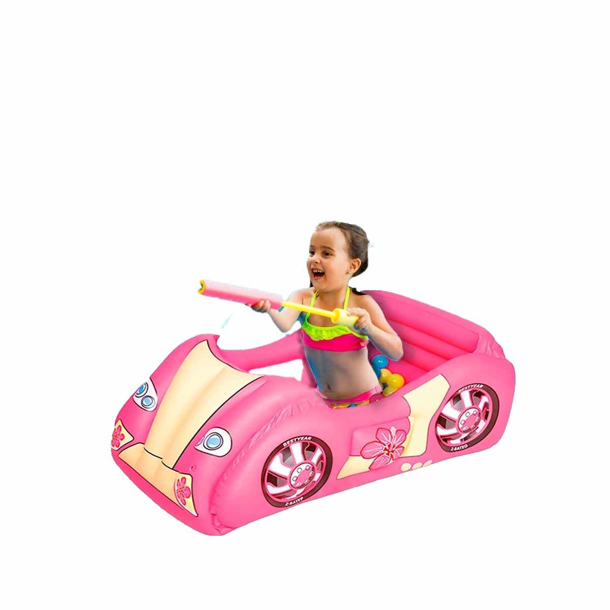ALBERCA DE BOLAS 119X79X51 CM HINCHABLE INFANTIL COCHE DE CARRERA HOGAR Y+REGALO STICKER - 3