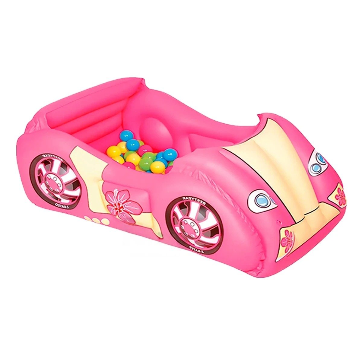 ALBERCA DE BOLAS 119X79X51 CM HINCHABLE INFANTIL COCHE DE CARRERA INTERIOR Y+PAPEL REGALO - 1