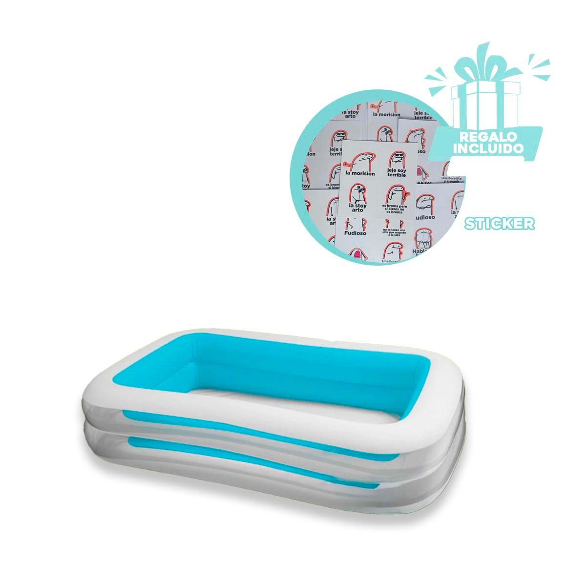 PISCINA INFLABLE FAMILIAR PARA PATIO Y HOGAR CON DISENO AMPLIO Y SEGURO Y+REGALO STICKER - 1