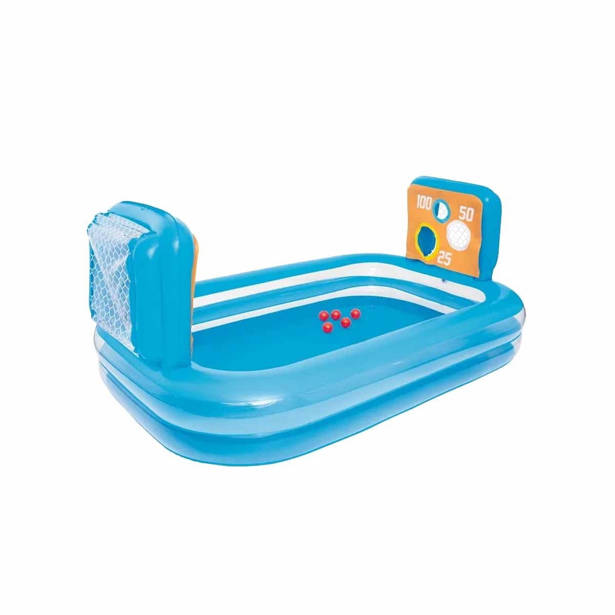 PILETA INFLABLE FAMILIAR PARA HOGAR CON DOS PORTERIAS Y JUEGO ACUATICO Y+REGALO STICKER - 3