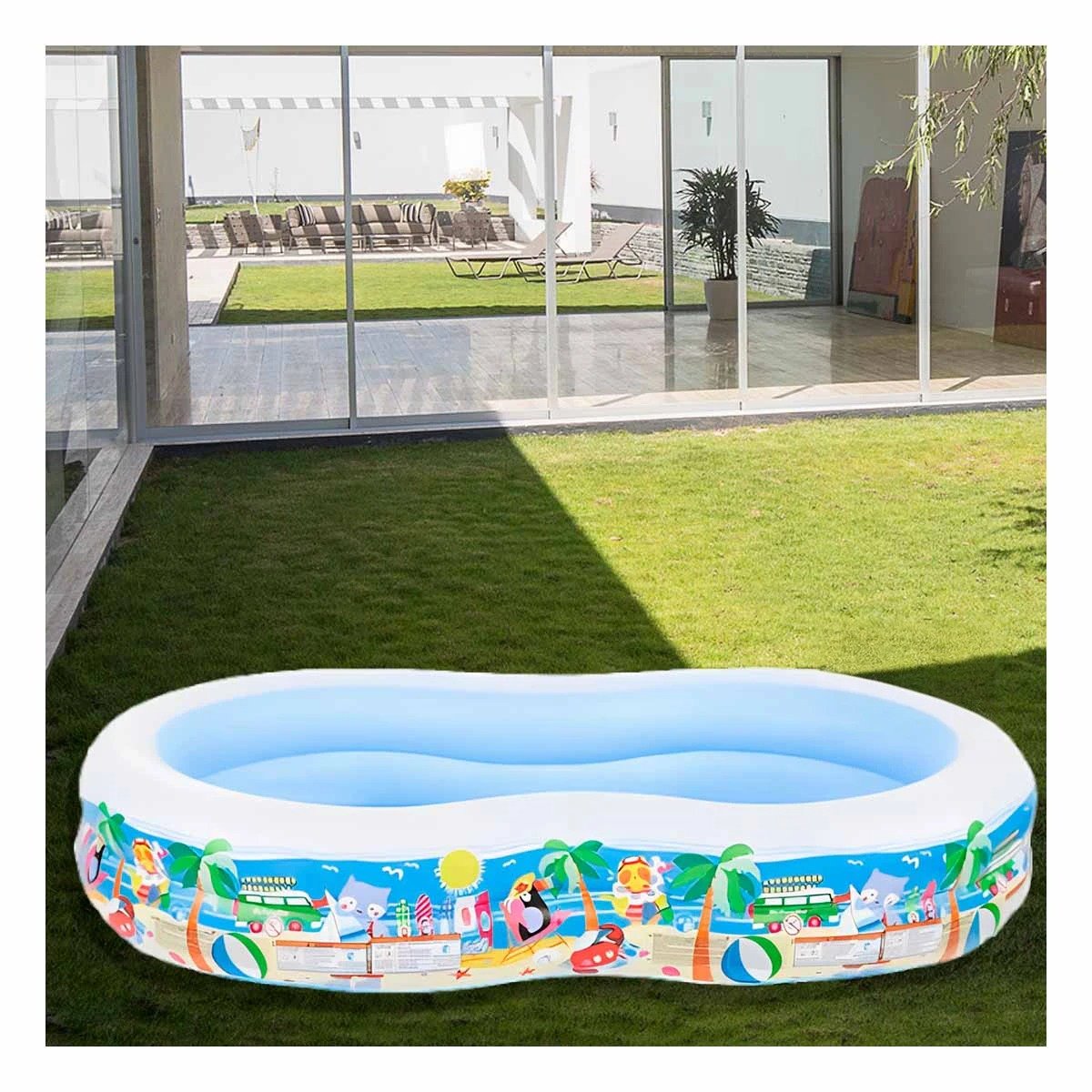 ALTERNATIVA INFLABLE FAMILIAR PARA HOGAR Y JARDIN CON AREA COMODA PARA VERANO Y+PAPEL REGALO - 2