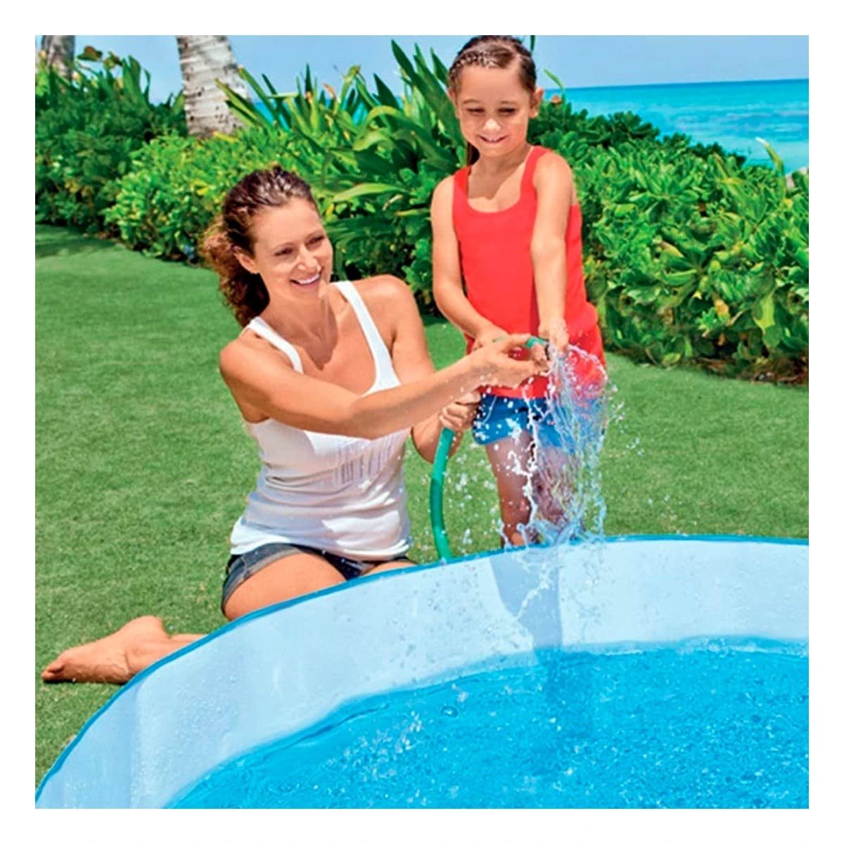 ALBERCA INFLABLE CON DISENO DELFIN PARA CASA Y EXTERIOR EN DIAS DE CALOR - 2
