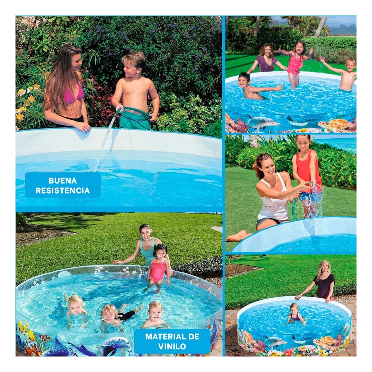 ALBERCA INFLABLE CON DISENO DELFIN PARA CASA Y EXTERIOR EN DIAS DE CALOR - 5