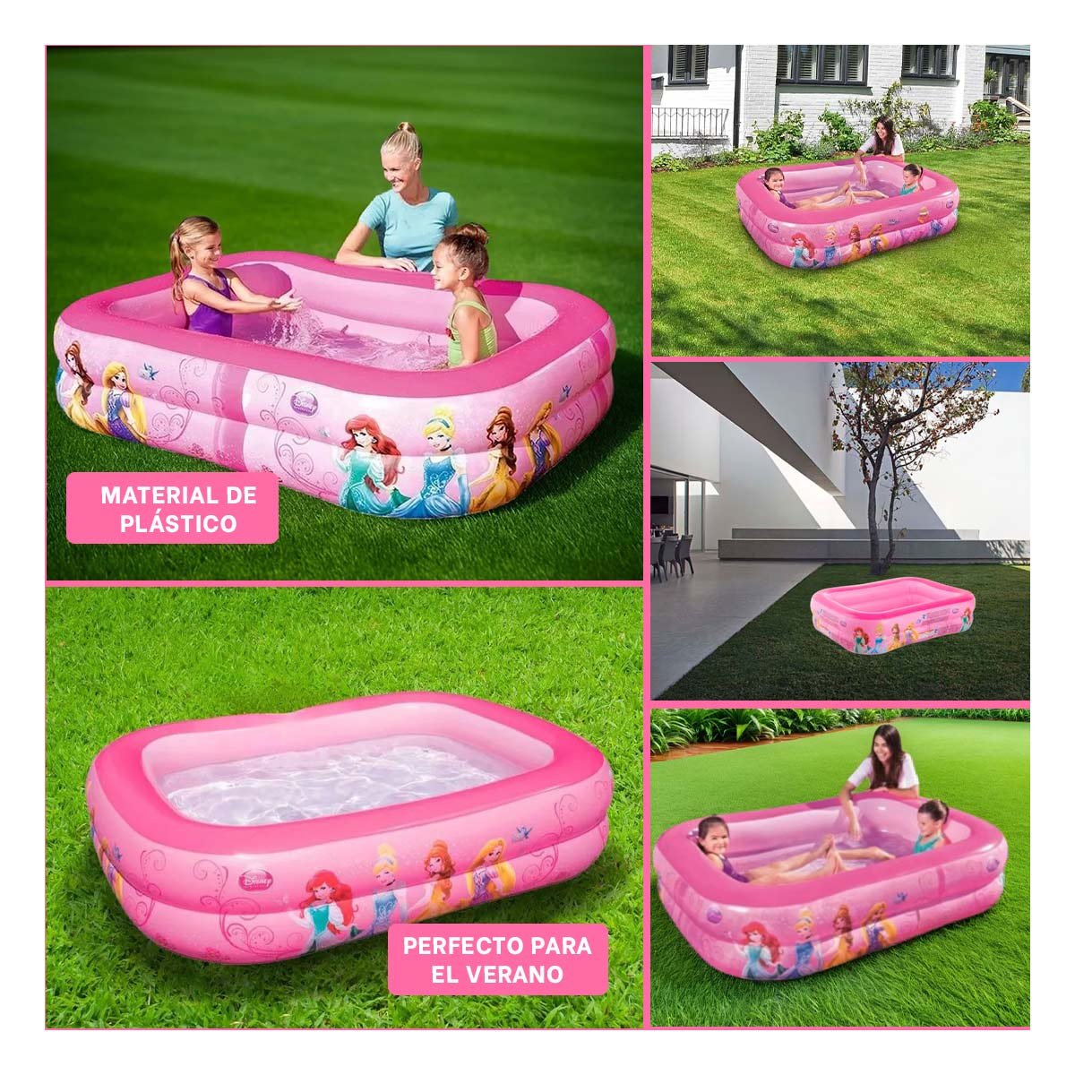 PISCINA INFLABLE PRINCESA PARA JARDIN HOGAR Y MOMENTOS DE DIVERSION FAMILIAR - 5