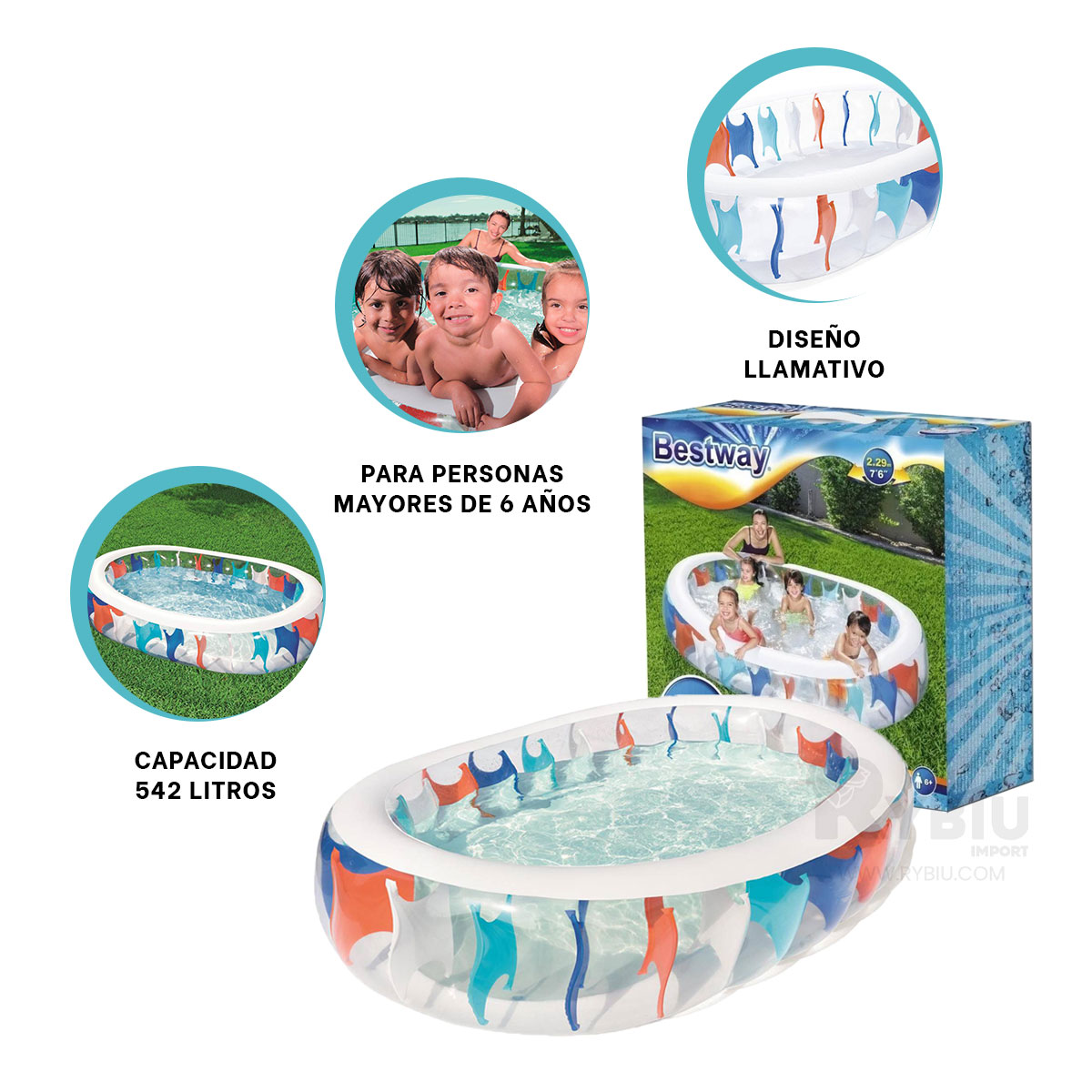 PISCINA DE FACIL USO Y ATRACTIVO ELIPTICO Y+REGALO AGENDITA - 3