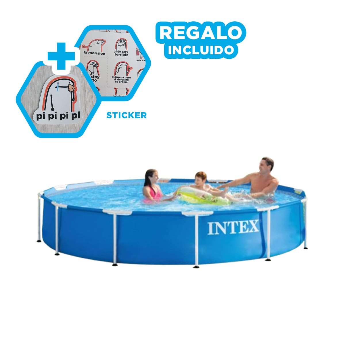 PISCINA REDONDA PARA CASA Y PATIO 244 X 51 CM DIVERSIÓN FAMILIAR Y+REGALO STICKER - 1