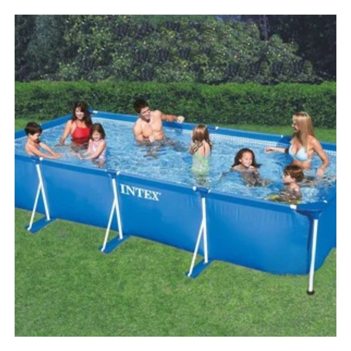 ALBERCA RECTANGULAR PARANTE AMPLIA 450X220X84CM PARA CASA EXTERIOR Y+PAPEL REGALO - 2