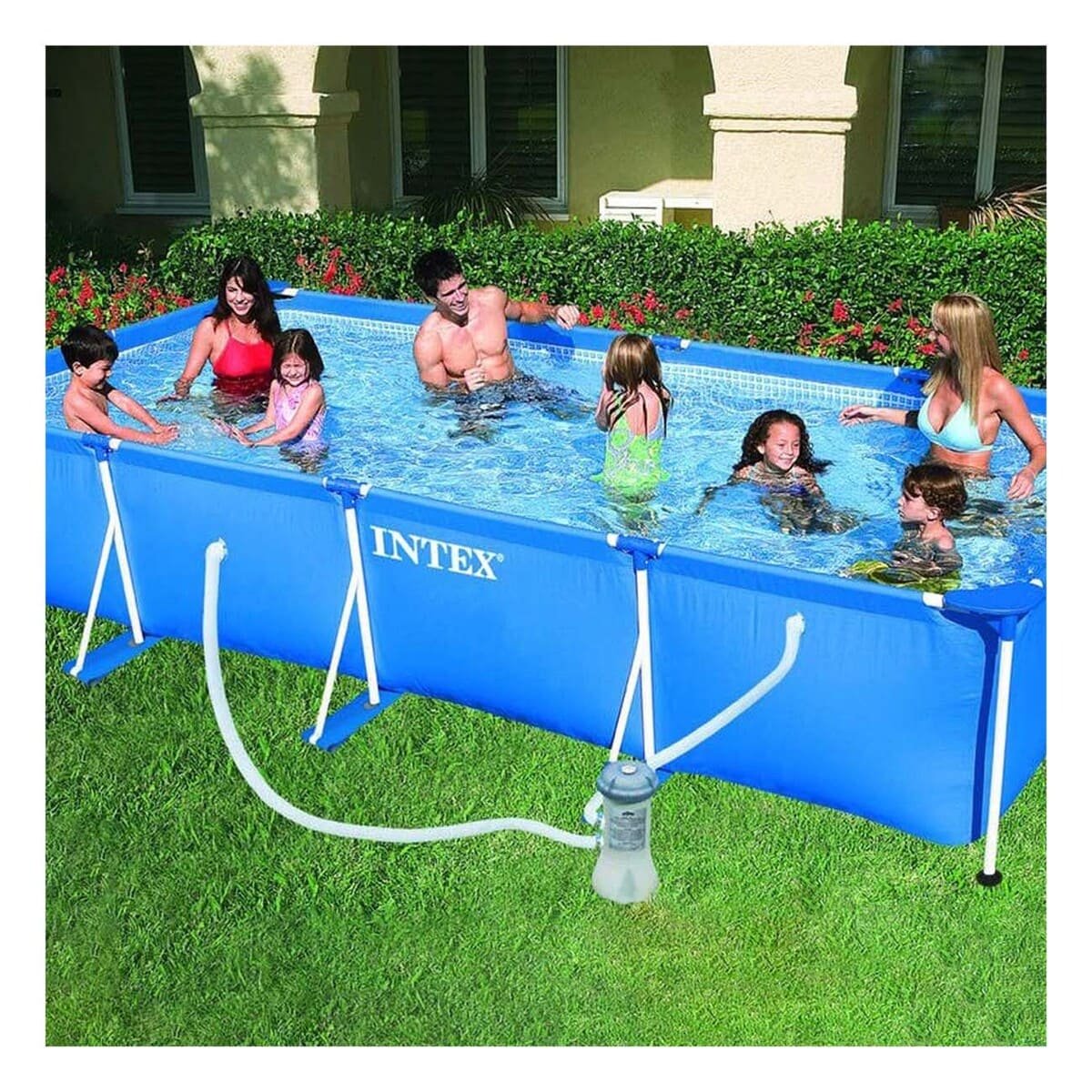 ALBERCA RECTANGULAR PARANTE AMPLIA 450X220X84CM PARA CASA EXTERIOR Y+PAPEL REGALO - 3