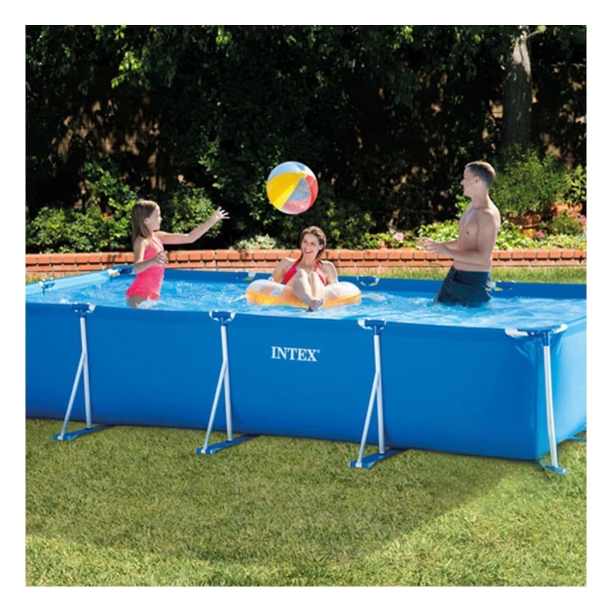 ALBERCA RECTANGULAR PARANTE RESISTENTE 450X220X84CM PARA HOGAR Y+REGALO STICKER - 2