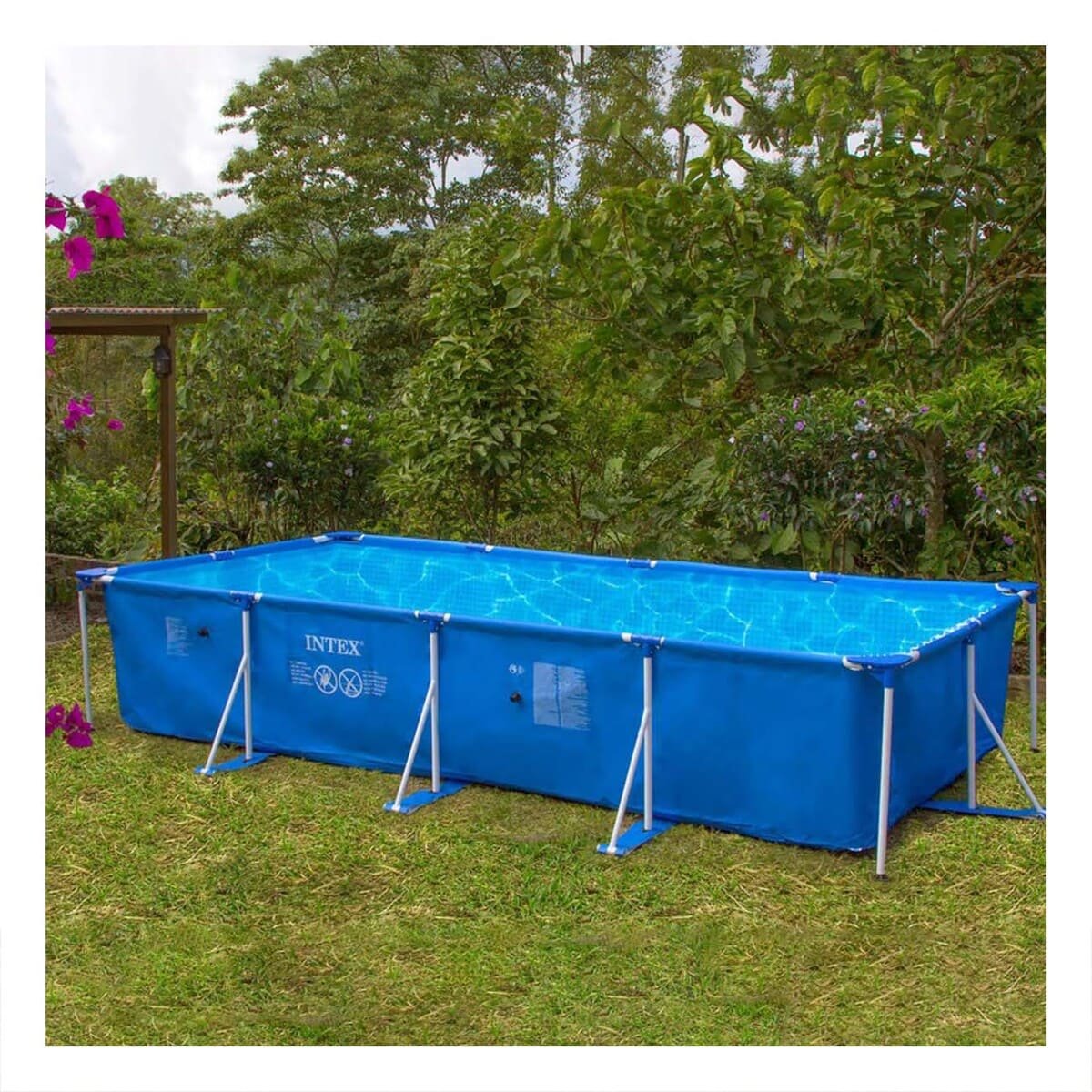 ALBERCA RECTANGULAR PARANTE 450X220X84CM PARA HOGAR Y PATIO EXTERIOR SEGURO - 1