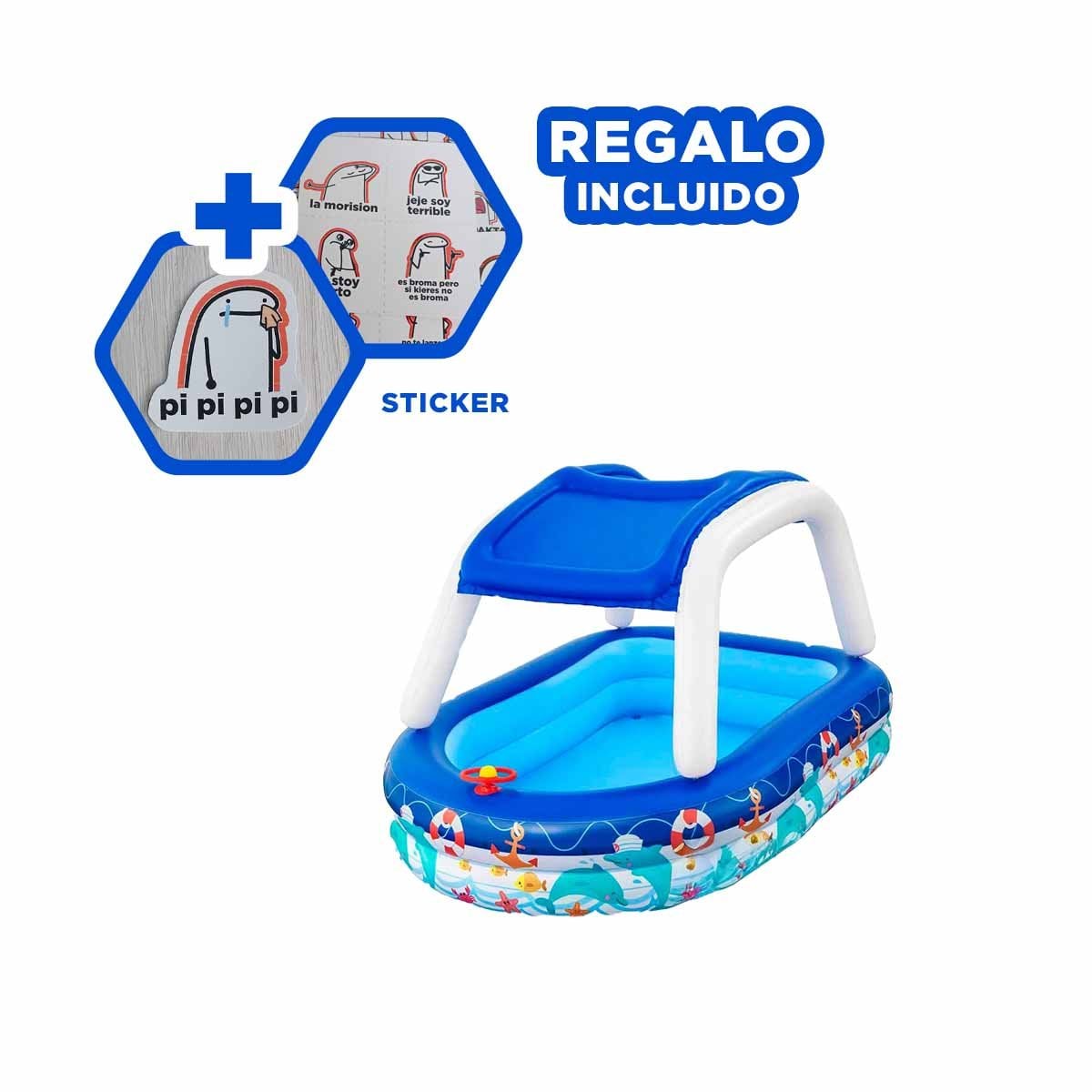 PISCINA RESIDENCIAL ESTILO MARINO PARA HOGAR Y JARDIN CON DIVERSION Y+REGALO STICKER - 1