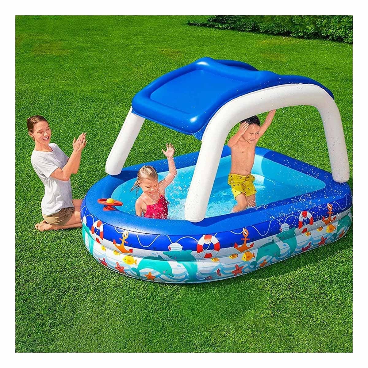 PISCINA RECREATIVA ESTILO MARINO PARA HOGAR Y PATIO CON DISENO ATRACTIVO - 1
