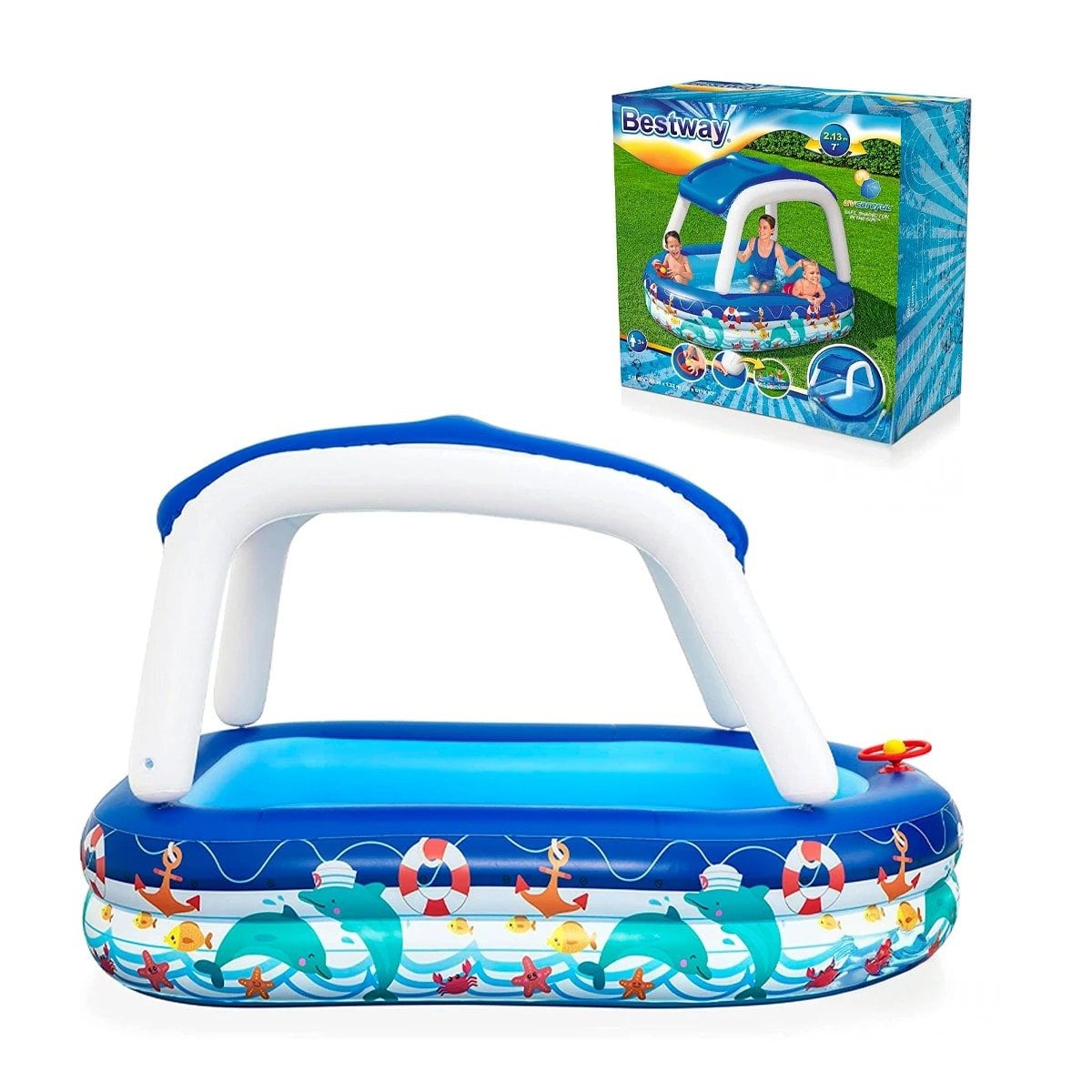 PISCINA RECREATIVA ESTILO MARINO PARA HOGAR Y PATIO CON DISENO ATRACTIVO - 3