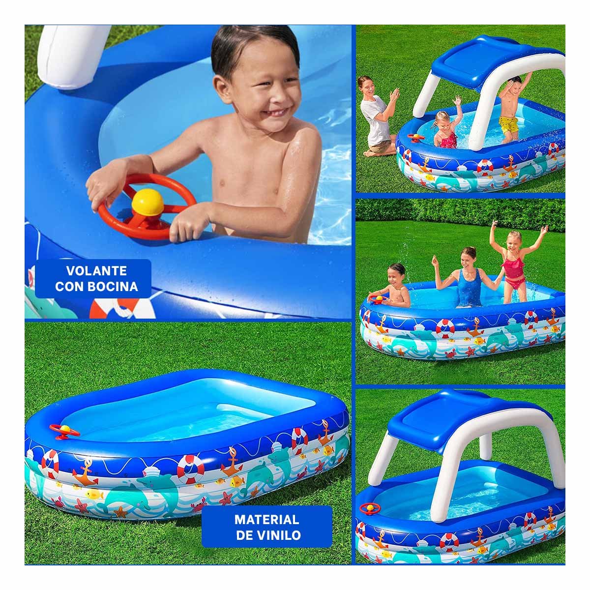 PISCINA RECREATIVA ESTILO MARINO PARA HOGAR Y PATIO CON DISENO ATRACTIVO - 5