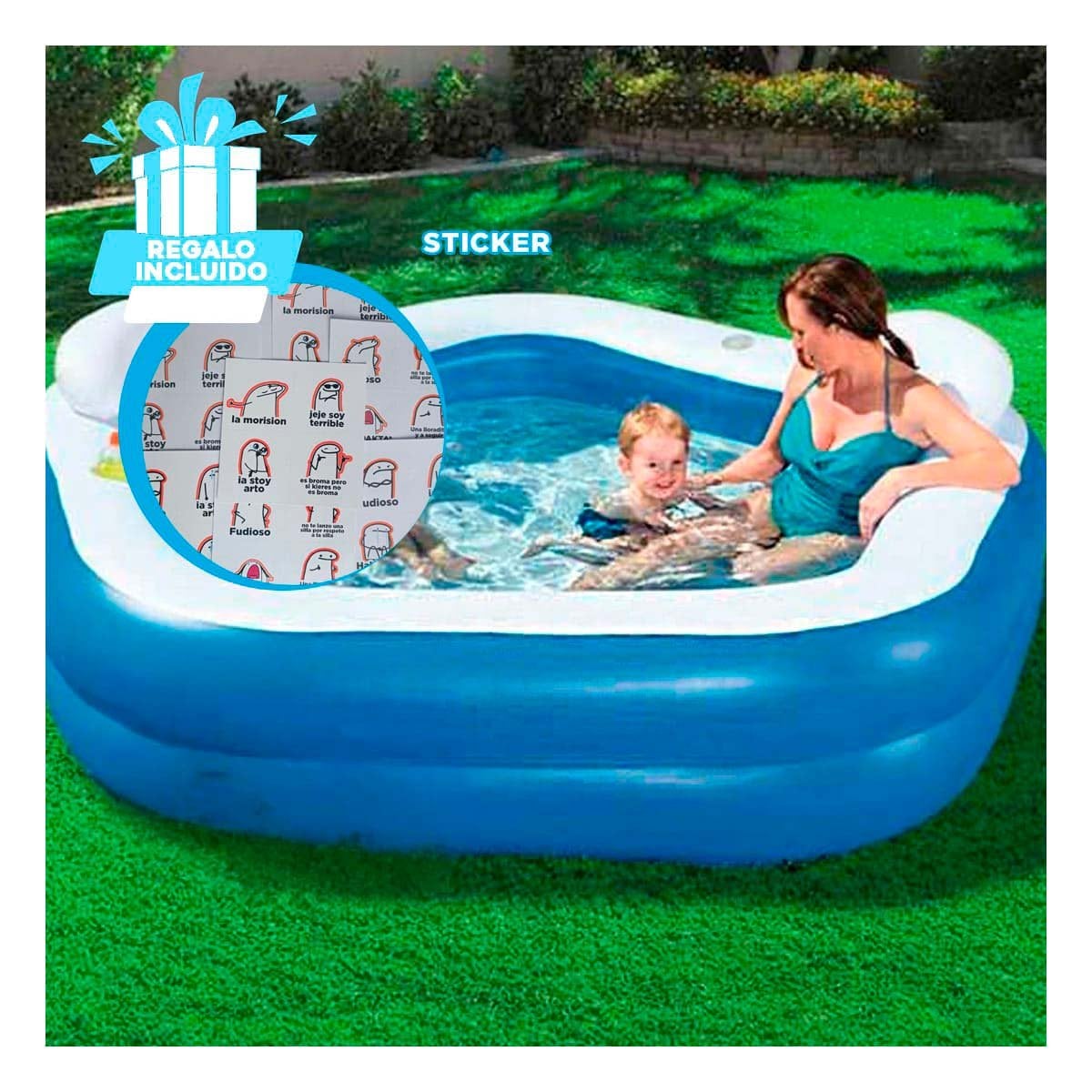 ALBERCA PARA HOGAR Y JARDIN CON DISENO FAMILIAR AMPLIO PARA TEMPORADA DE CALOR Y+REGALO STICKER - 1