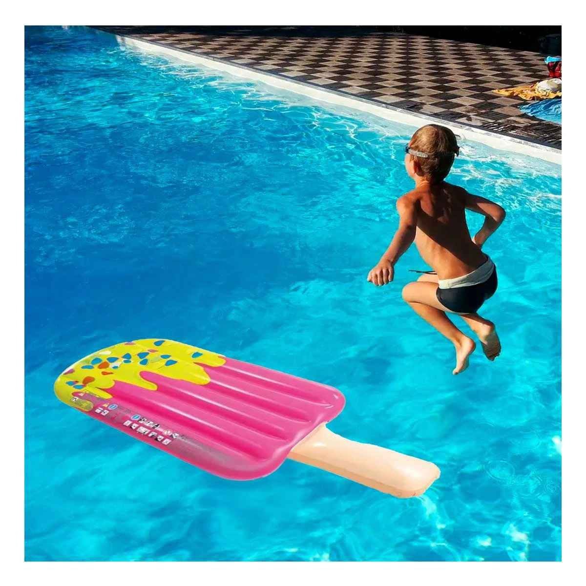 INFLABLE GRANDE DIVERTIDO PALETA PINK PARA PISCINA INFANTIL - 1