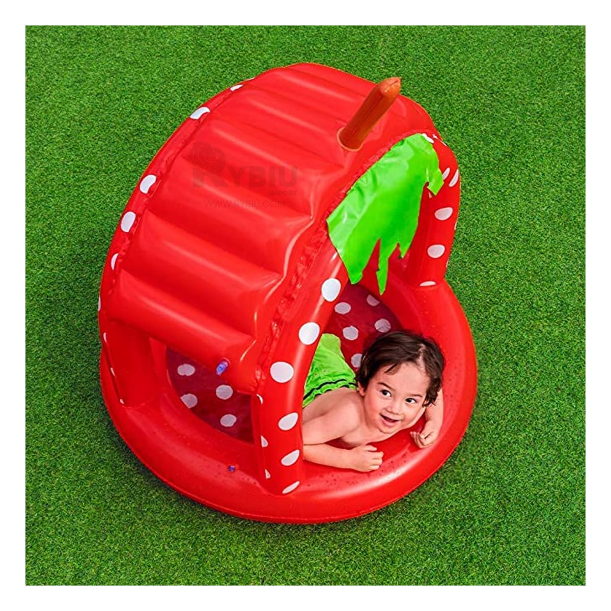 PISCINA SENCILLO DE ARMAR FORMA DE FRESITA Y+REGALO STICKERS - 1
