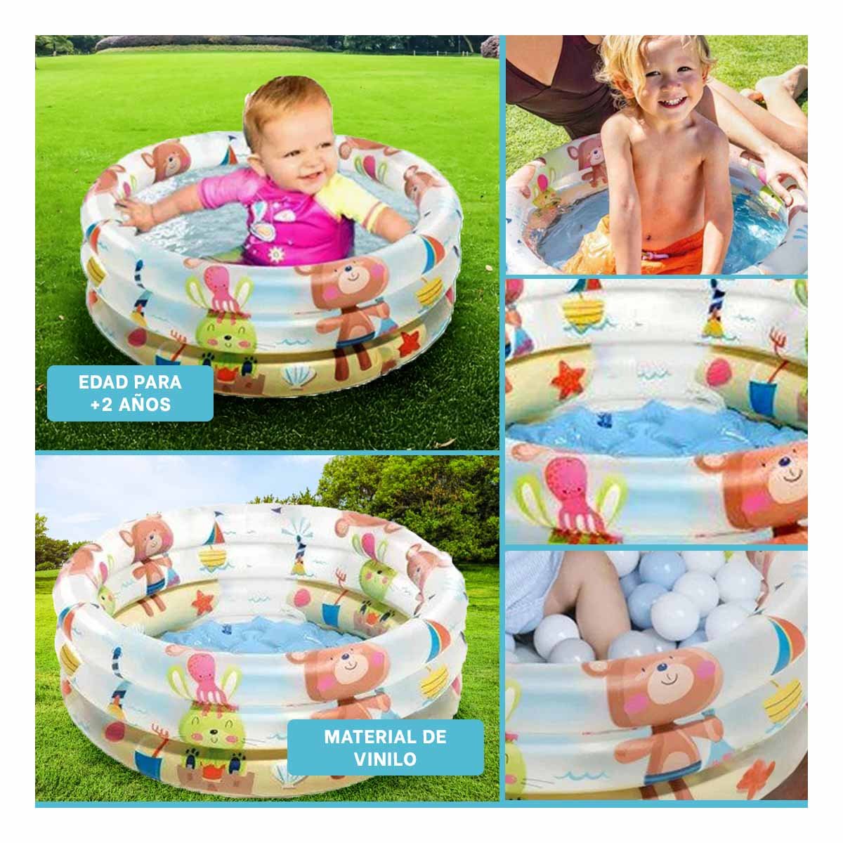 ZONA DE AGUA INFLABLE CON DISENO DE OSITOS PARA VERANO - 5