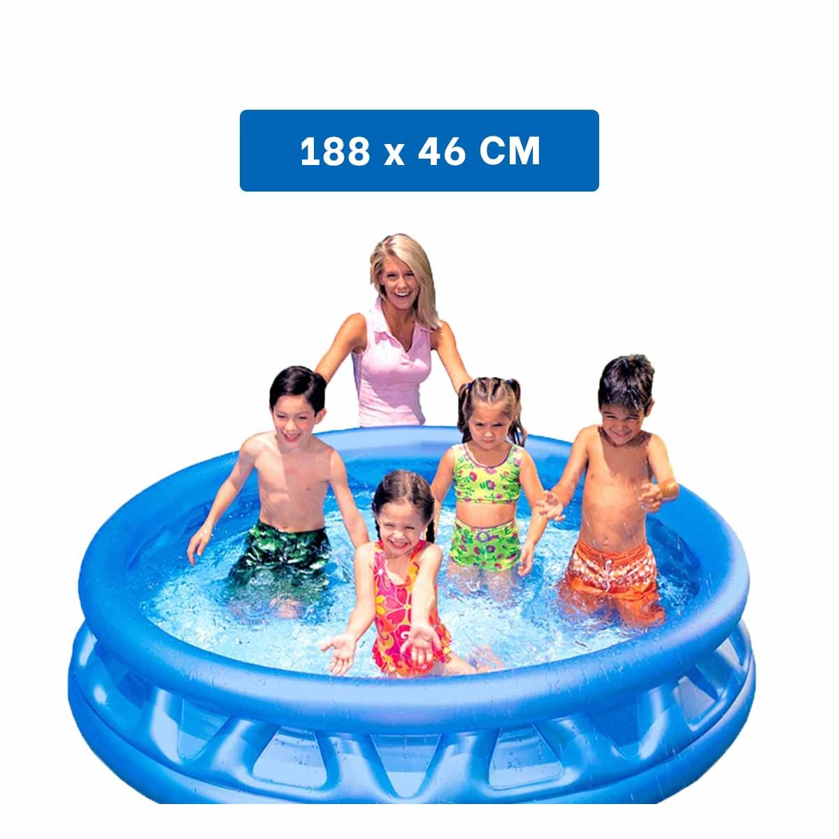 PISCINA INFLABLE REDONDA PARA JARDIN CON BASE ACOLCHADA Y FACIL USO Y+PAPEL REGALO - 4