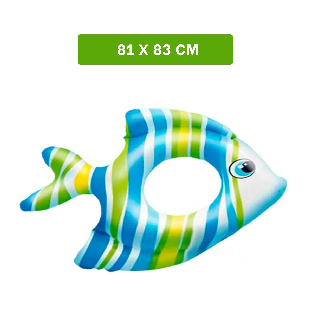 FLOTANTE INFLABLE LIGERO CELESTE PEZ RAYADO 83 X 81 CM PARA NIÑOS - 4