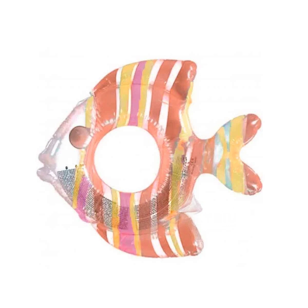 FLOTANTE GRANDE COLORIDO ANARANJADO PEZ RAYADO 83 X 81 CM PARA PISCINA Y+PAPEL REGALO - 1