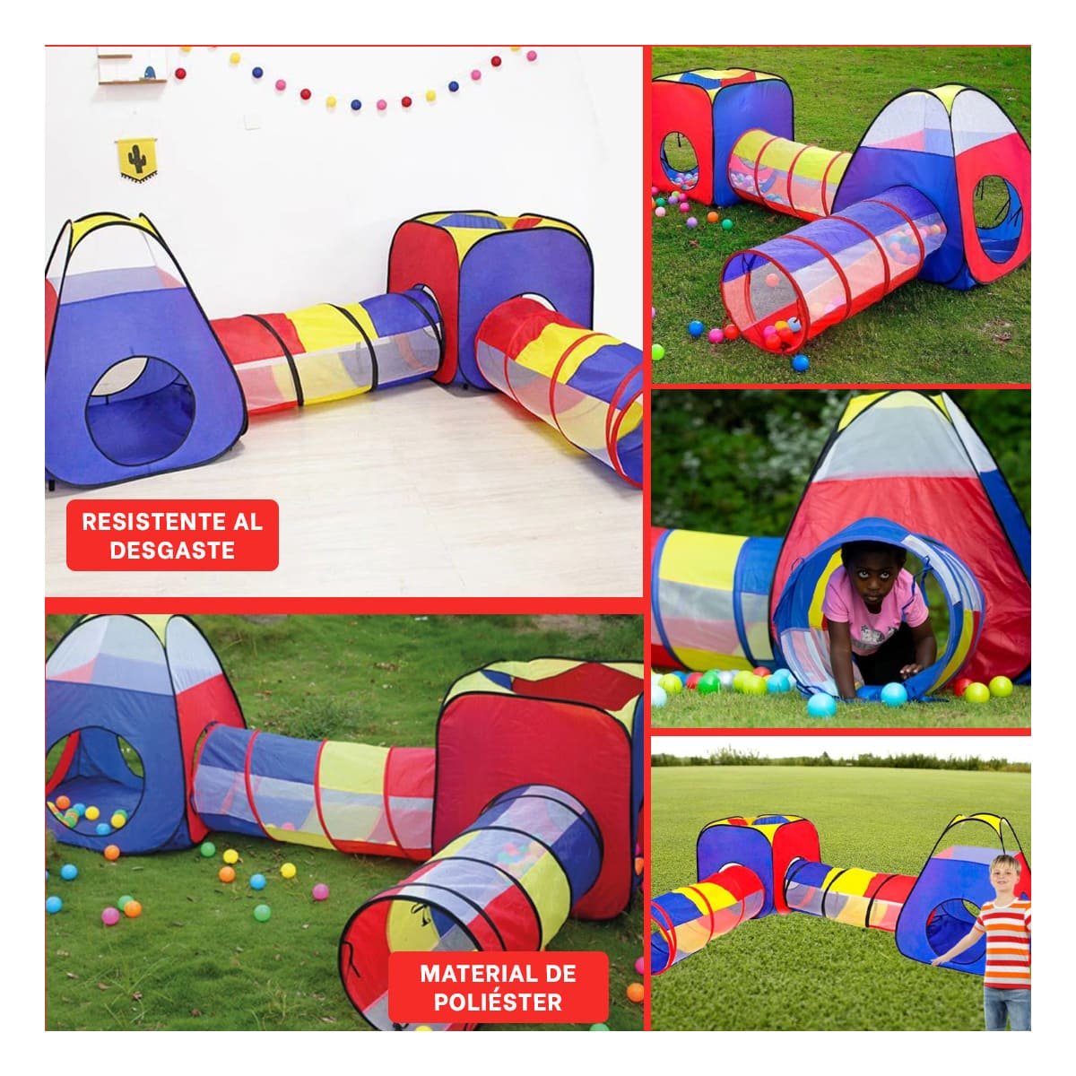 TIENDA COMPACTA DE NIÑO DE CAMPO 4 PIEZAS MG-H817 EB PARA CAMPING - 5