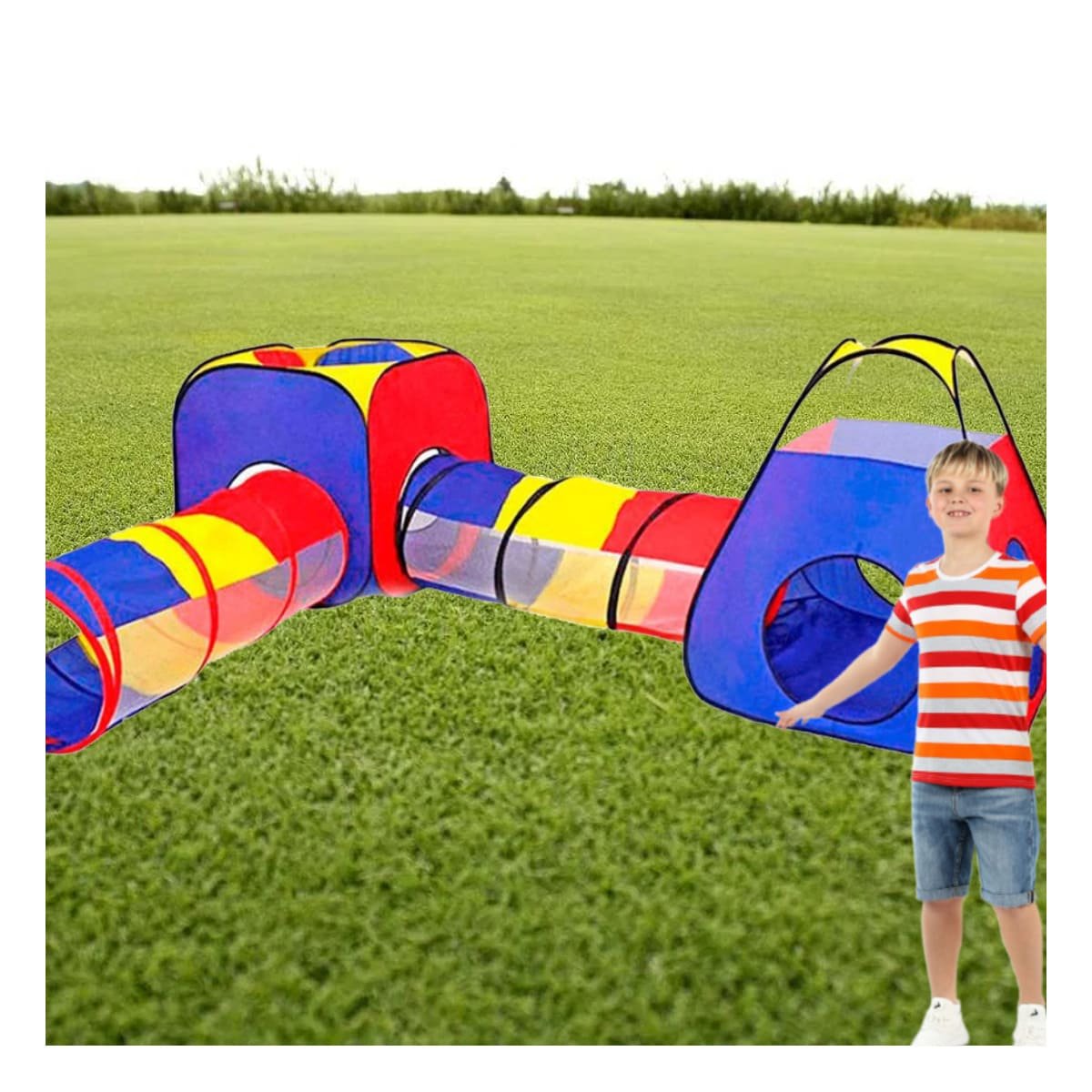 REFUGIO COMPACTO DE NIÑO DE CAMPO 4 PIEZAS MG-H817 EB PARA JUEGOS Y+PAPEL REGALO - 5