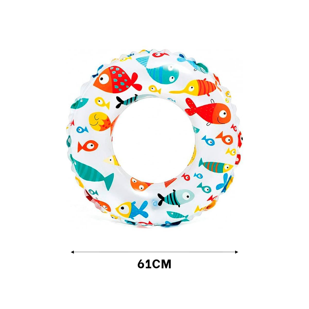 RUEDA INFLABLE DE 61 CM CON ESTILO PEZ PARA PISCINA Y USO RECREATIVO Y+REGALO STICKER - 4