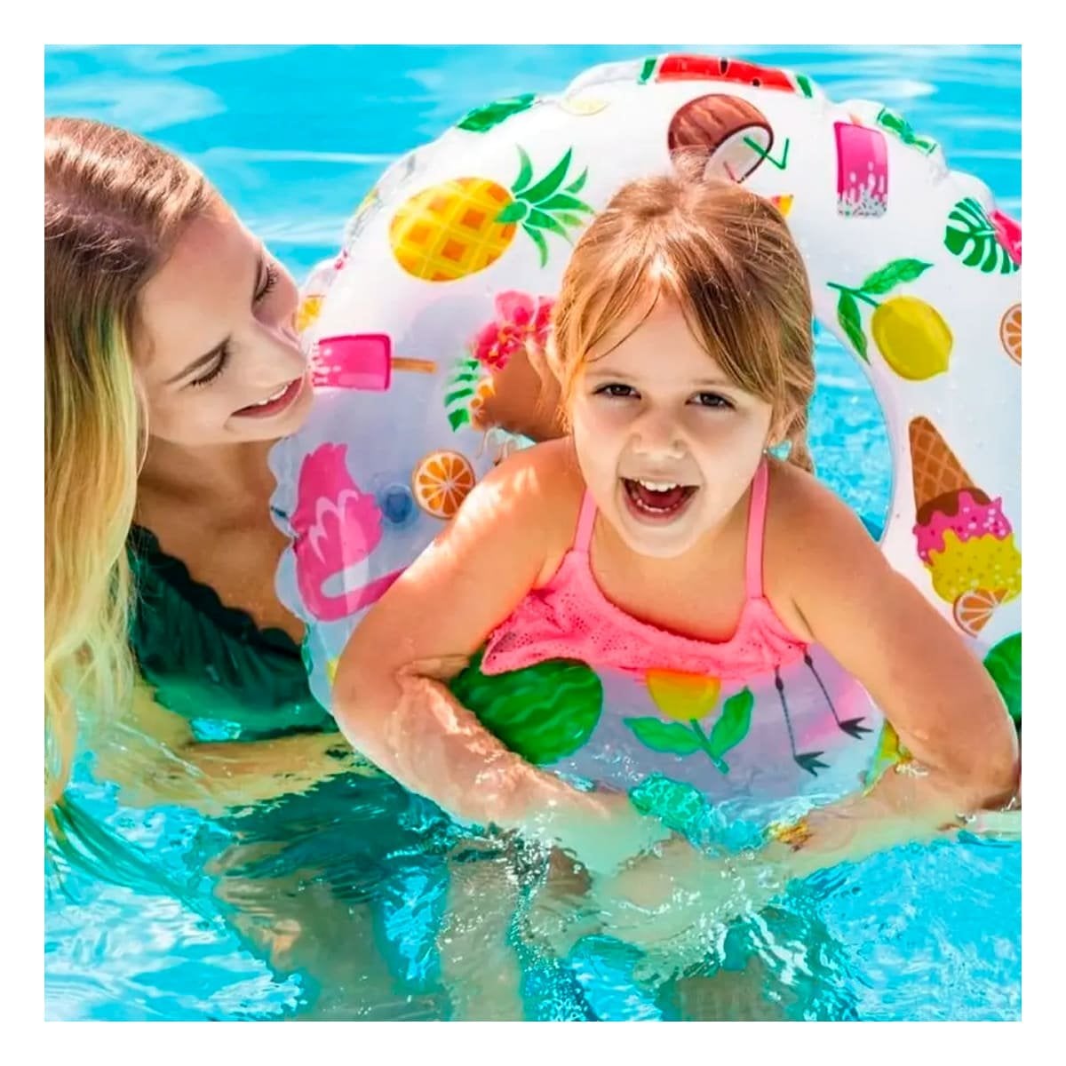 ARO FLOTANTE DE 61 CM CON GRAFICA DE FRUTAS PARA PISCINA Y JUEGOS EN AGUA Y+REGALO STICKER - 2