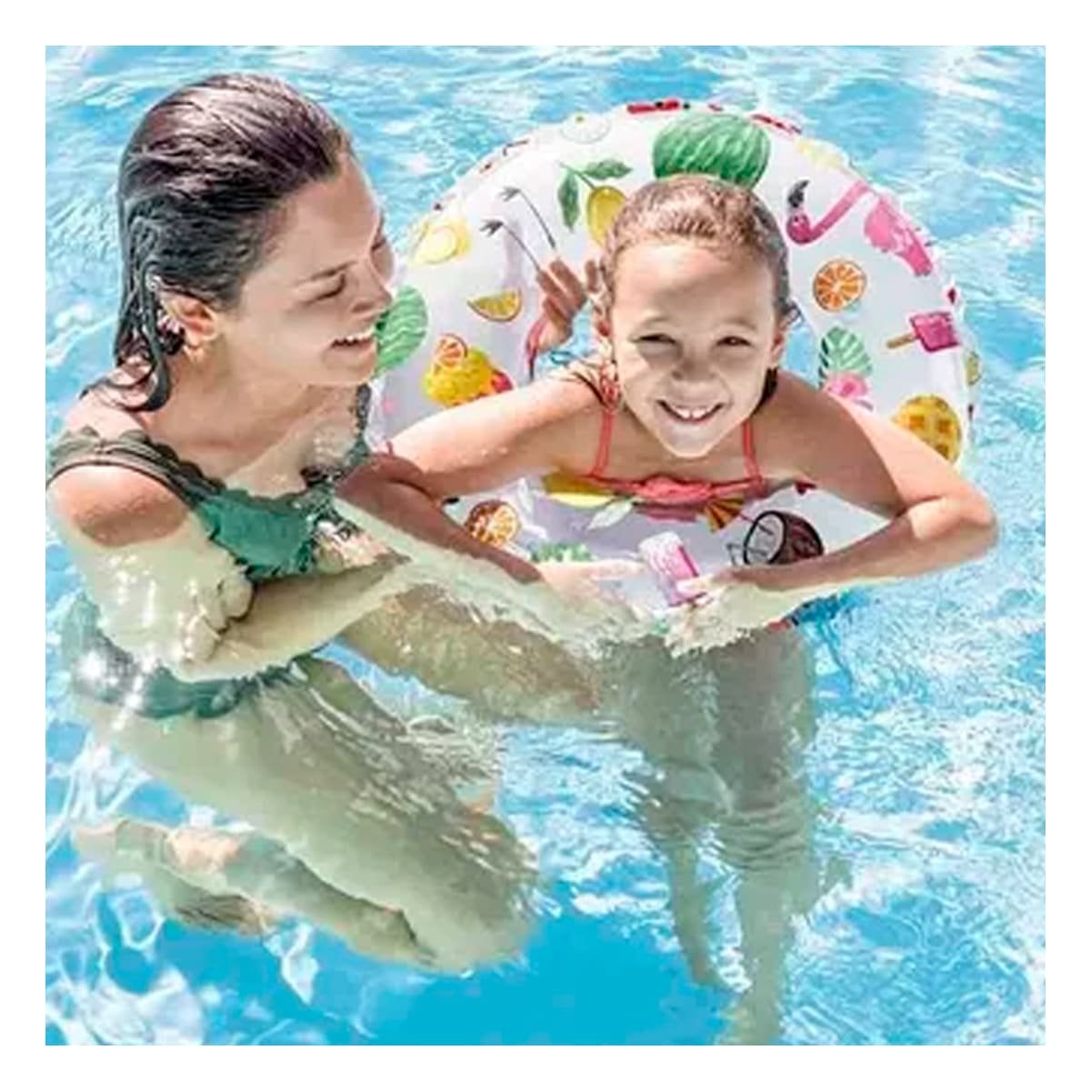 RUEDA INFLABLE DE 61 CM CON DISENO DE FRUTAS PARA PISCINA Y DIVERSION - 1