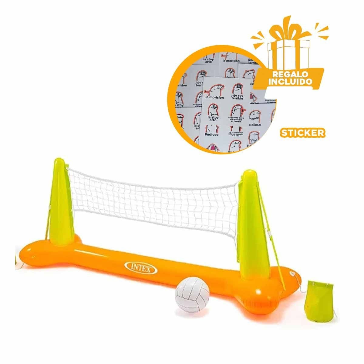 CANCHA ACUATICA INFLABLE DE VOLEY PARA DIVERSION FAMILIAR Y+REGALO STICKER - 1