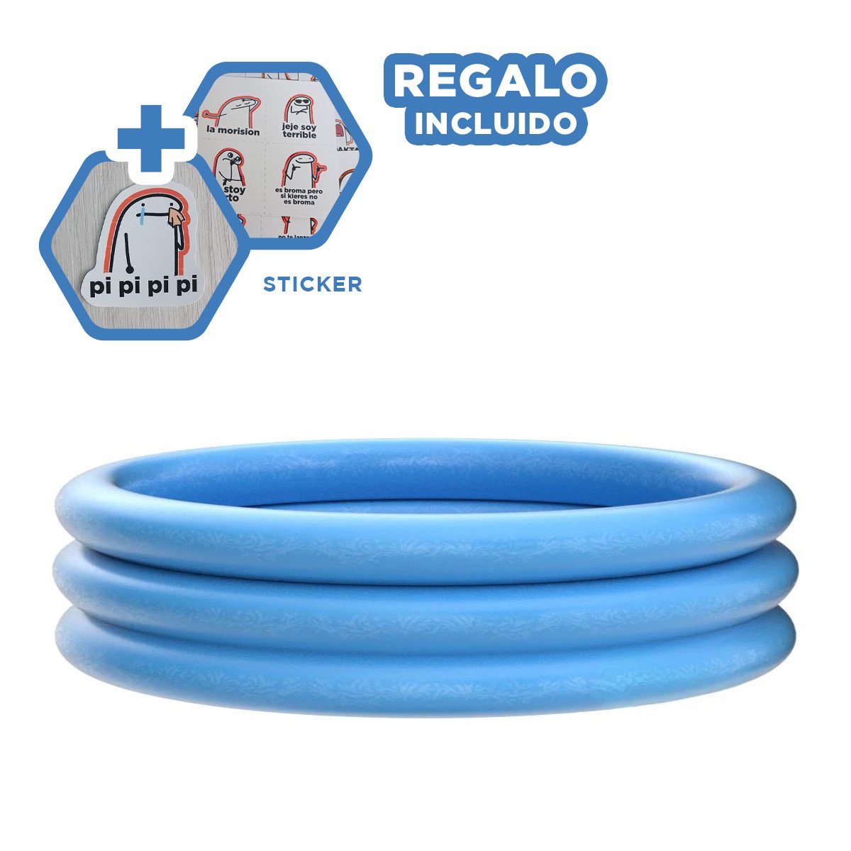ZONA DE AGUA AZUL CRISTAL INFANTIL 114 X 25 CM PARA HOGAR Y EXTERIORES Y+REGALO STICKER - 1