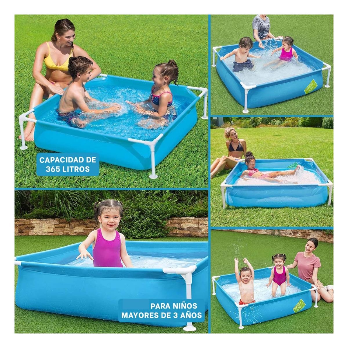 PILETA DESMONTABLE PARA NINOS 1,22 X 1,22 X 30 CM PARA JUEGOS DE VERANO - 5