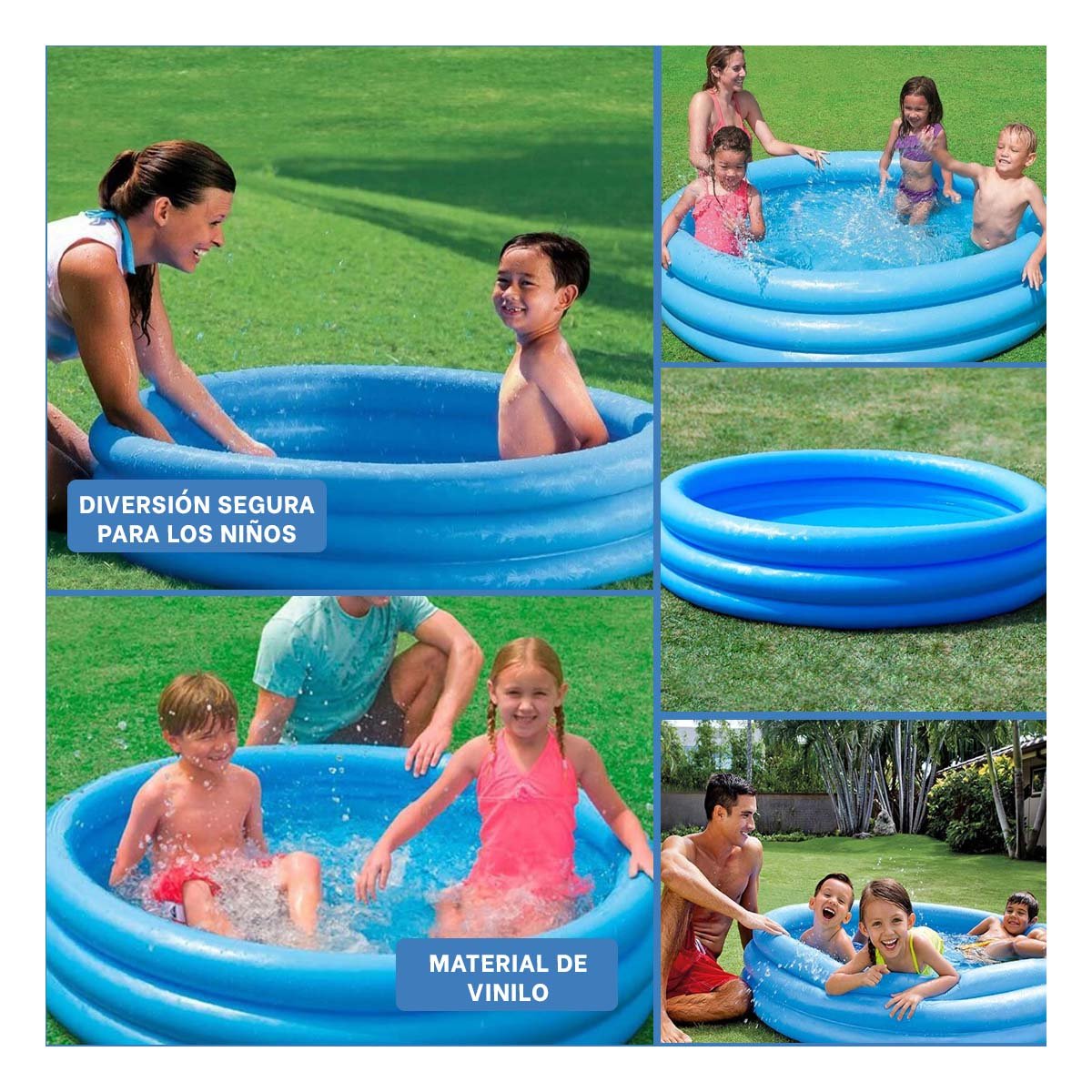PILETA AZUL CRISTAL INFANTIL 114 X 25 CM PARA USO DIARIO EN ESPACIOS ABIERTOS - 5