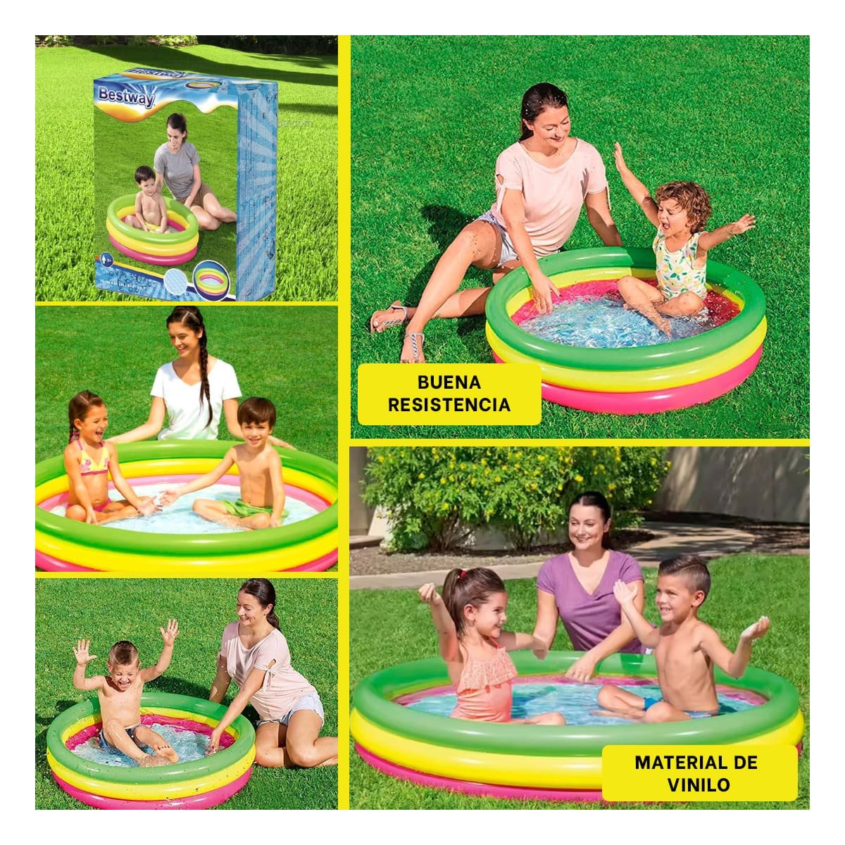ZONA ACUATICA FAMILIAR ARCOIRIS 1.52 X 30 CM CON DISENO INFANTIL - 5