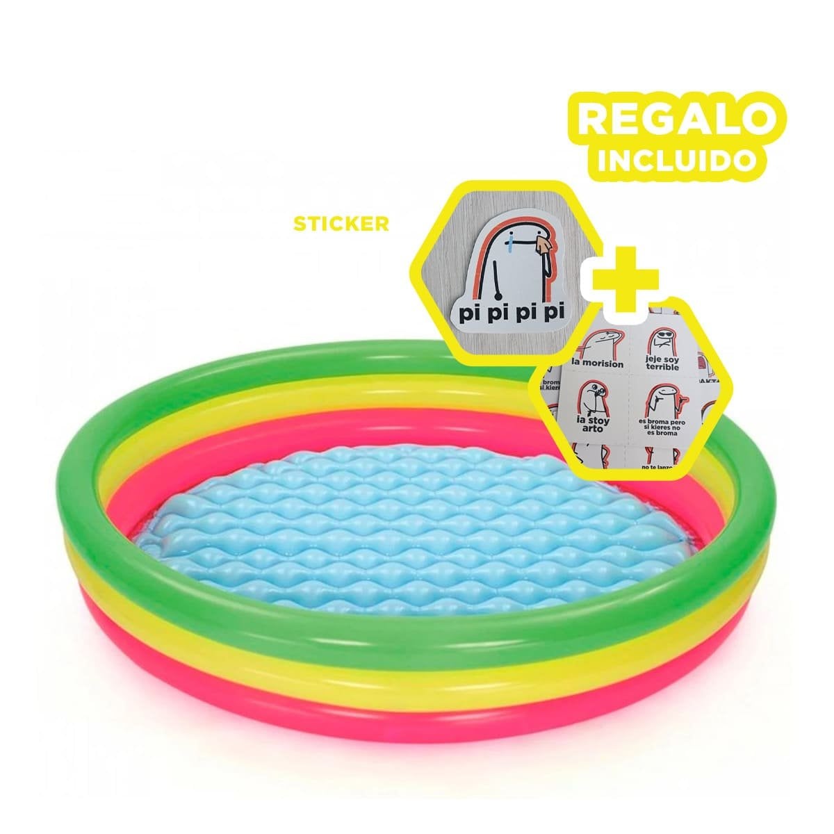 CENTRO ACUATICO INFANTIL DE AGUA ARCOIRIS 1.52 X 30 CM PARA VERANO Y+REGALO STICKER - 1