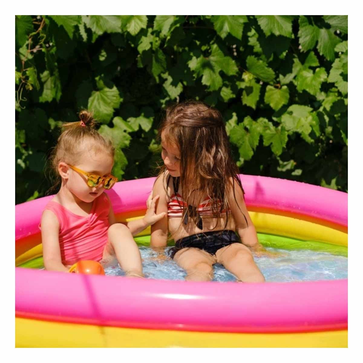 TINA DE AGUA ARCOIRIS INFLABLE INFANTIL 114 X 25 CM PARA DIVERSION INFANTIL Y+REGALO STICKER - 2