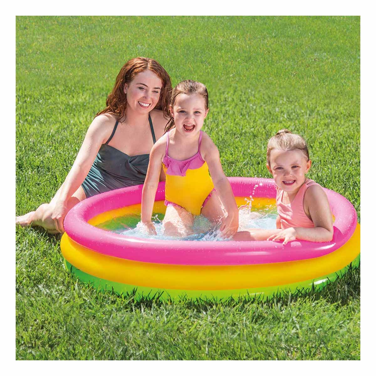 PISCINITA ARCOIRIS INFLABLE INFANTIL 114 X 25 CM PARA PATIO Y DIVERSION - 2