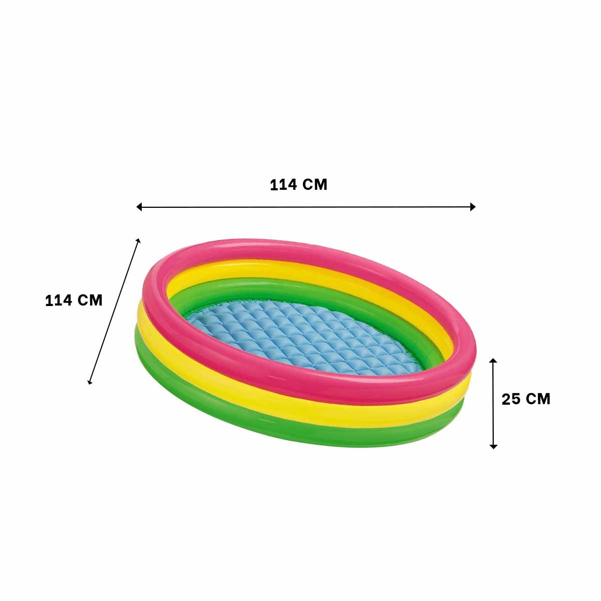 PISCINITA ARCOIRIS INFLABLE INFANTIL 114 X 25 CM PARA PATIO Y DIVERSION - 4